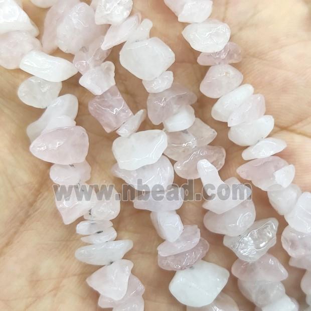 Pink Rose Quartz Beads Chips Freeform