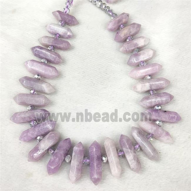 Natural Kunzite Prism Beads Graduated