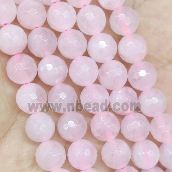 Pink Rose Quartz Beads Faceted Round