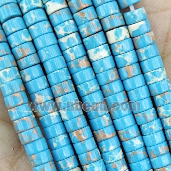 blue Dye Imperial Jasper Heishi Beads