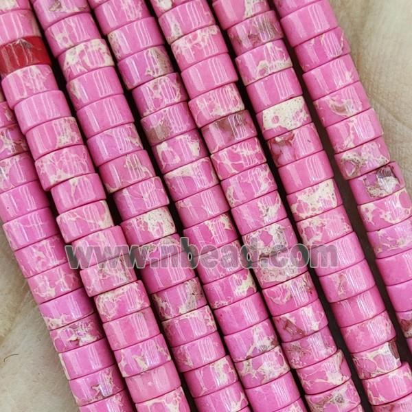 Pink Dye Imperial Jasper Heishi Beads