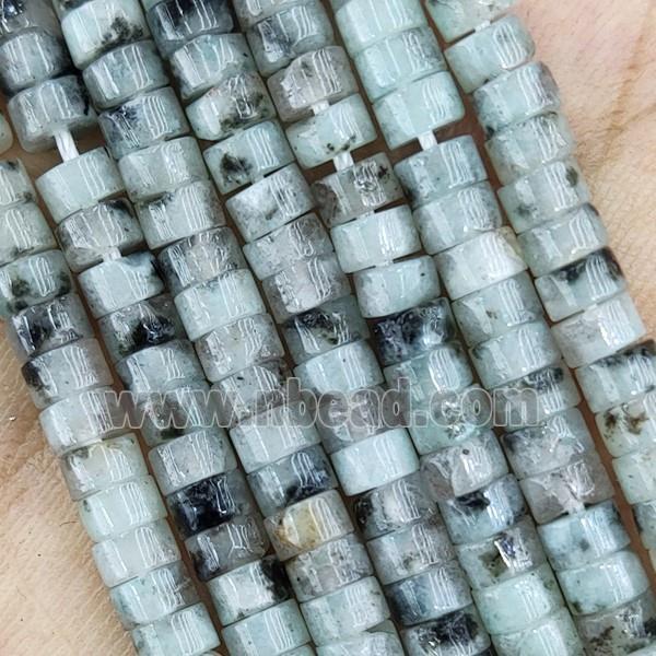 Natural Kiwi Jasper Heishi Beads