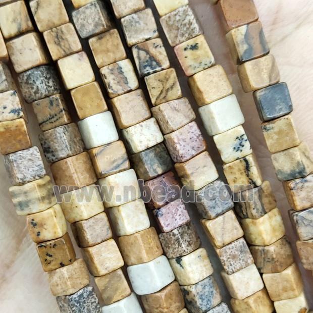 Picture Jasper Cube Beads