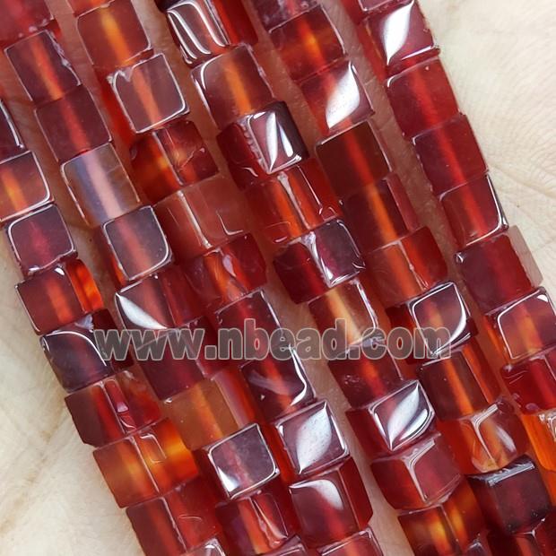 Red Carnelian Cube Beads