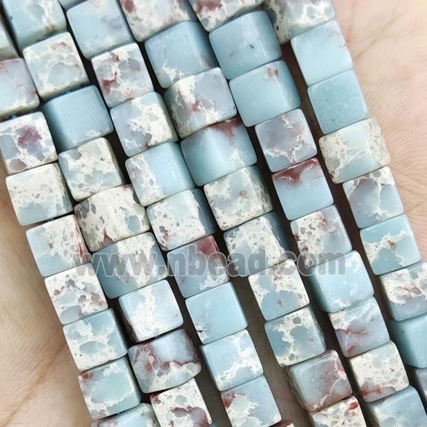 Snakeskin Jasper Cube Beads