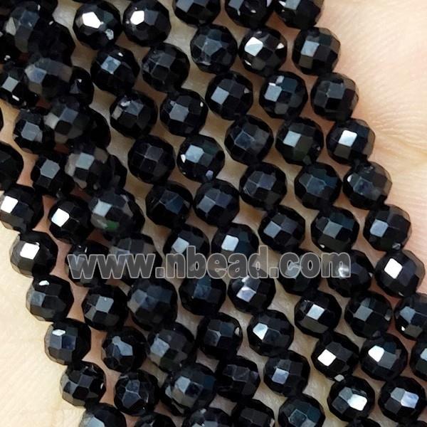 Natural Black Spinel Beads Faceted Round