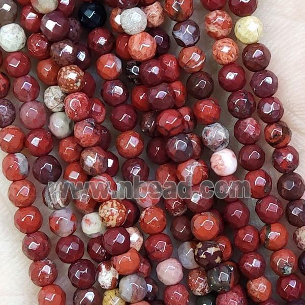 Poppy Jasper Beads Faceted Round