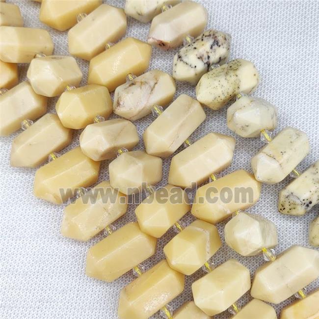 Yellow Jade Bullet Beads