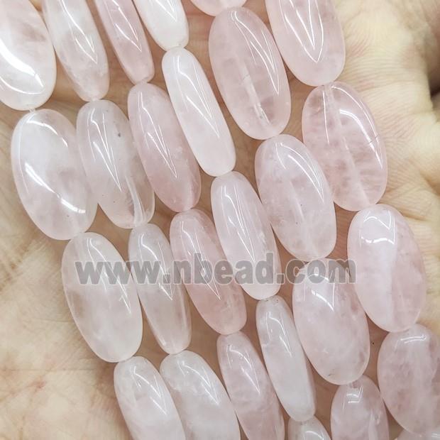 Pink Rose Quartz Oval Beads