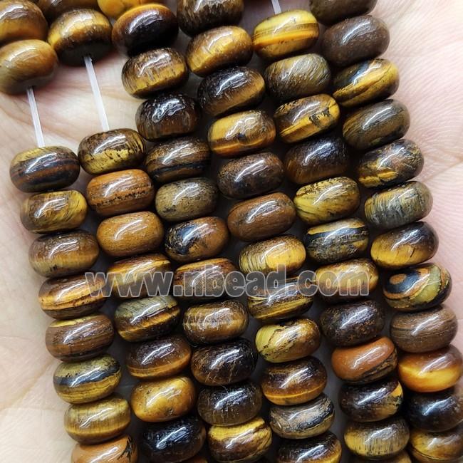 Tiger Eye Stone Rondelle Beads Smooth