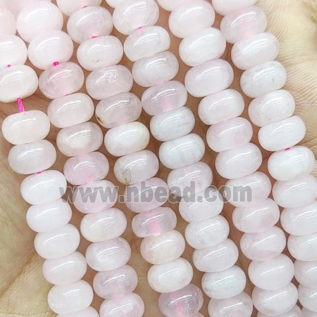 Pink Rose Quartz Rondelle Beads Smooth