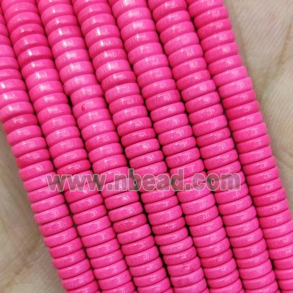 Oxidative Agate Heishi Beads Hotpink