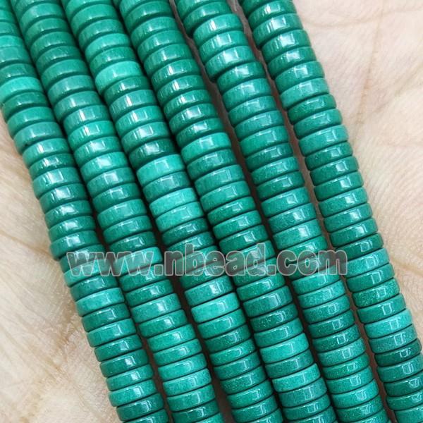 Green Oxidative Agate Heishi Beads