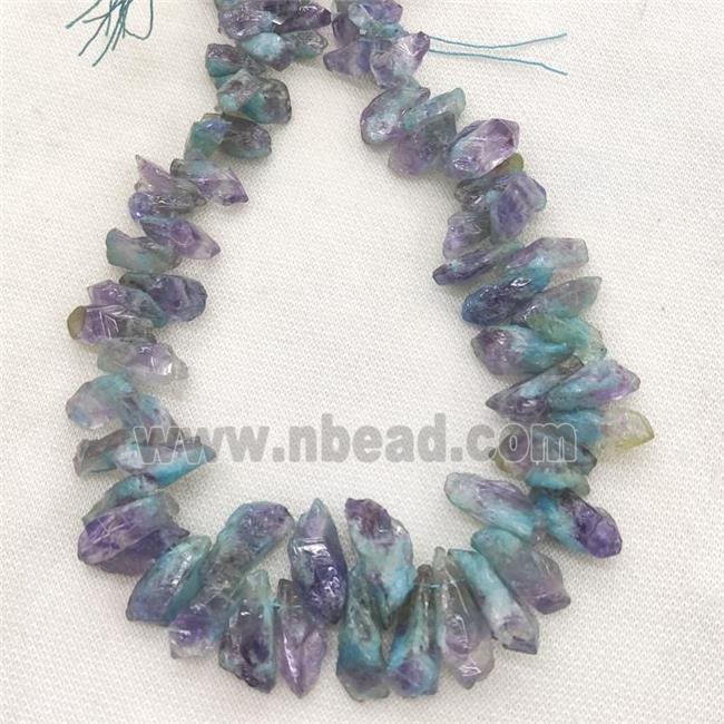 Amethyst Beads Freeform Dye Graduated Topdrilled