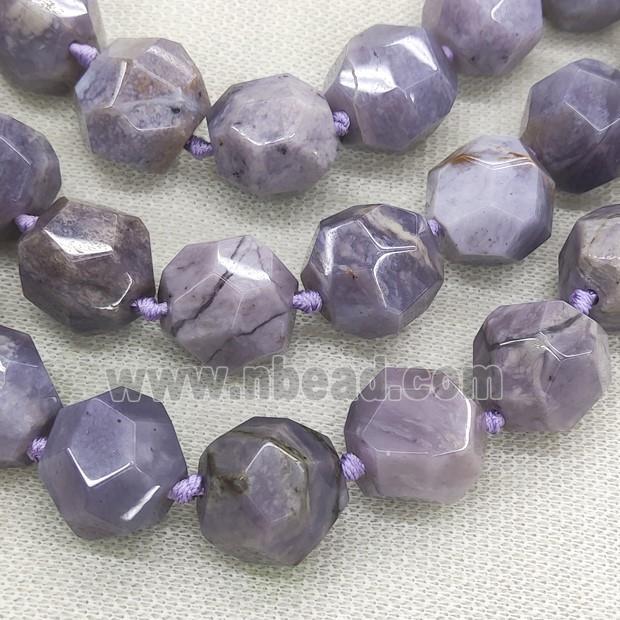 Natural Purple Chalcedony Beads Faceted Round