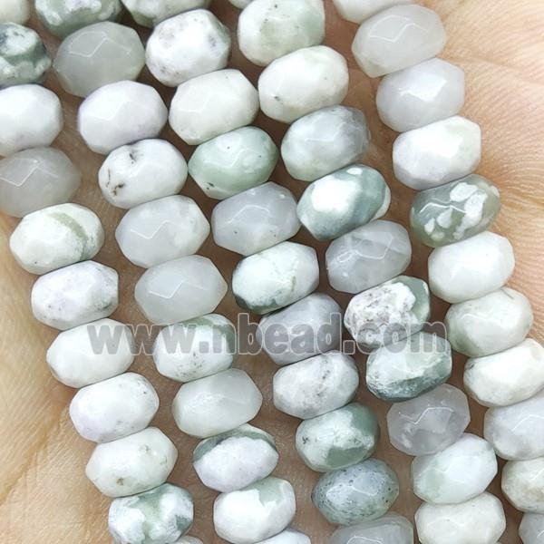 Green Lucky Jasper Beads Faceted Rondelle