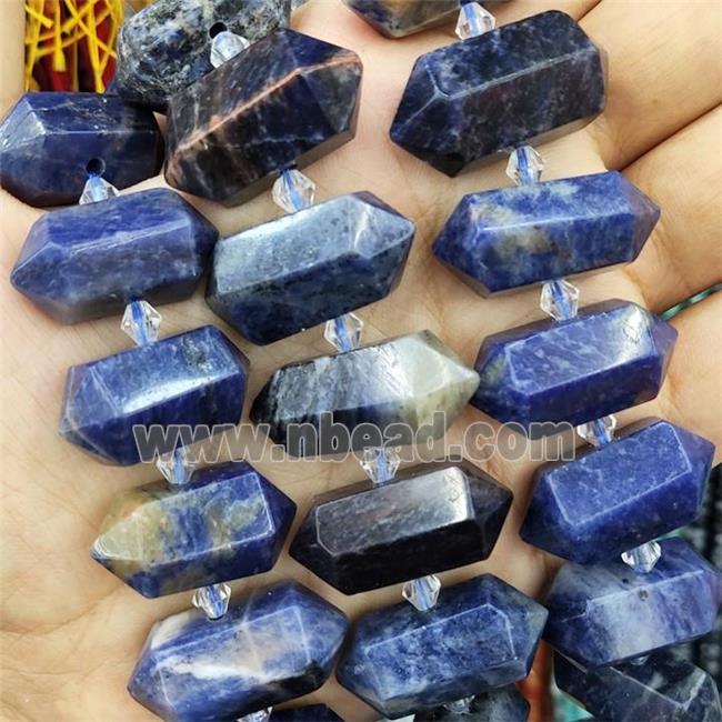 Blue Sodalite Bullet Beads