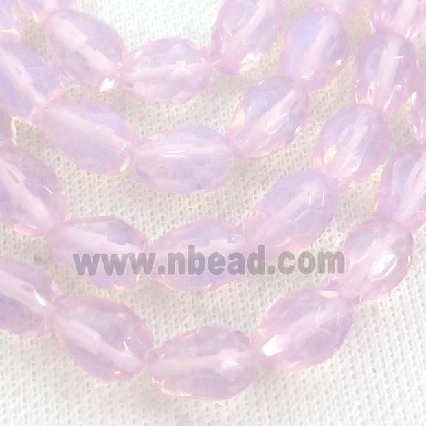 Pink Opalite Beads Faceted Teardrop