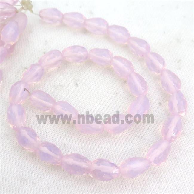 Pink Opalite Beads Faceted Teardrop