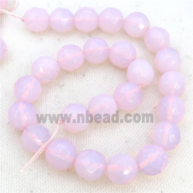 Pink Opalite Beads Faceted Round