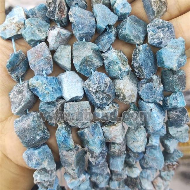 Blue Apatite Nugget Beads Freeform Rough