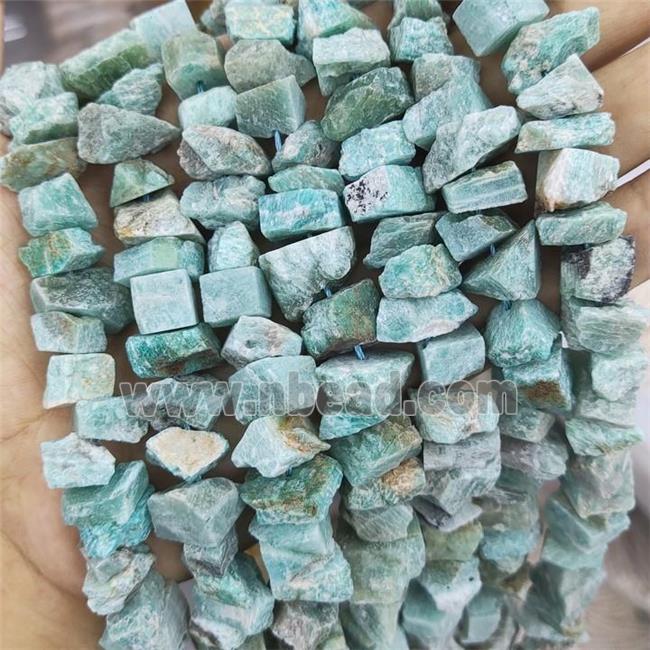 Green Amazonite Nugget Beads Freeform Rough