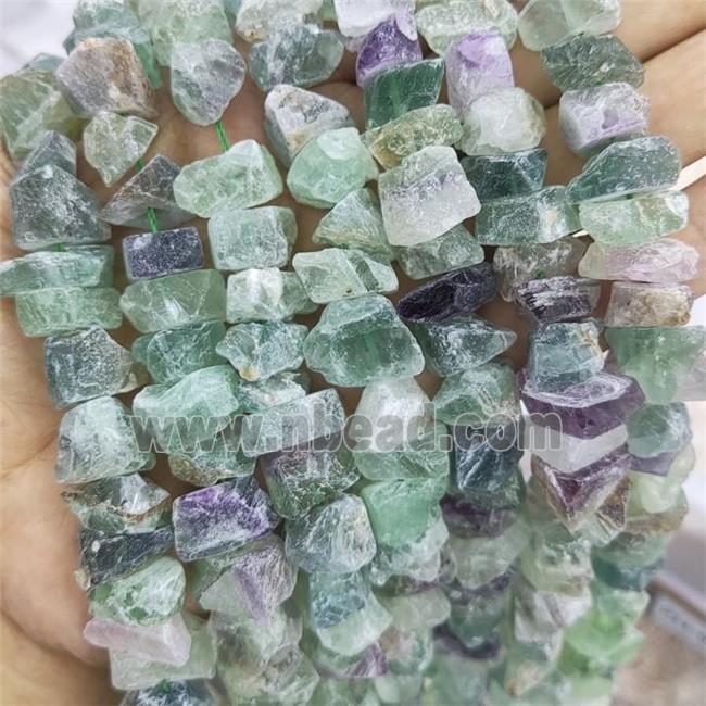 Multicolor Fluorite Nugget Beads Freeform Rough