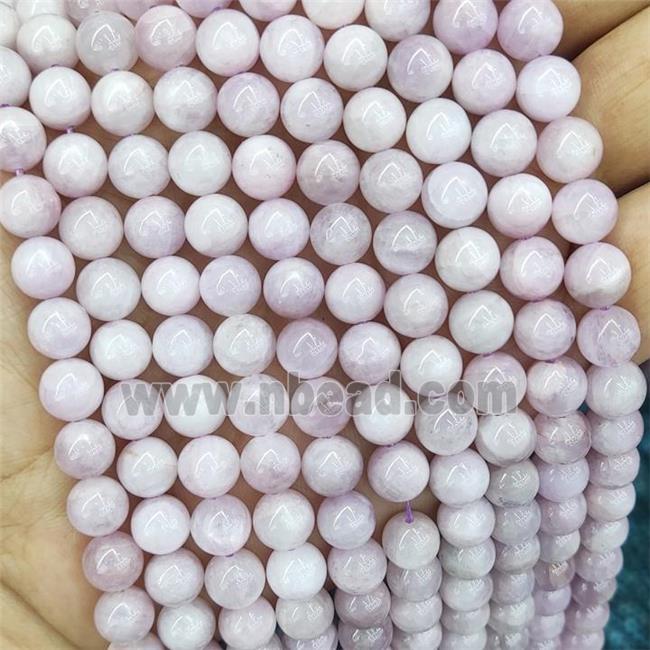 Natural Kunzite Beads Round Smooth