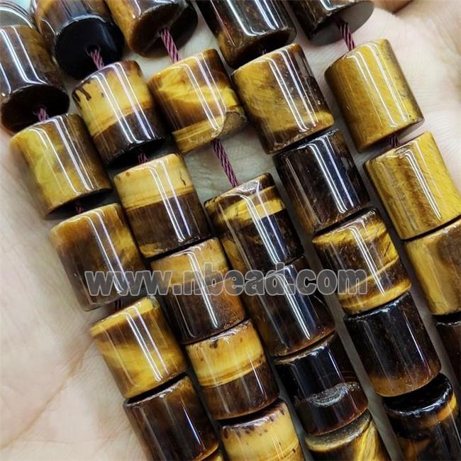 Natural Tiger Eye Stone Column Beads