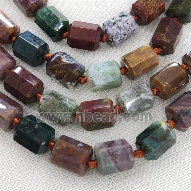 Natural Ocean Agate Column Beads Faceted