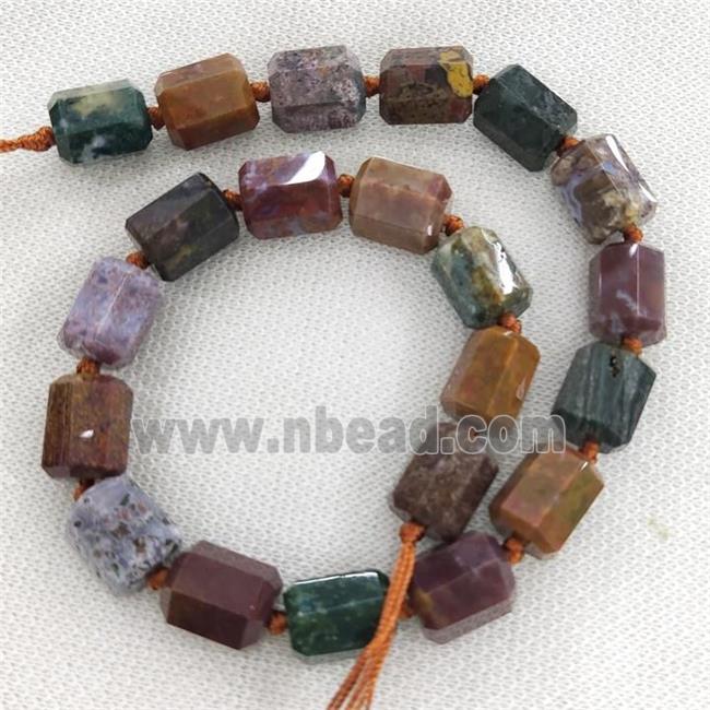 Natural Ocean Agate Column Beads Faceted