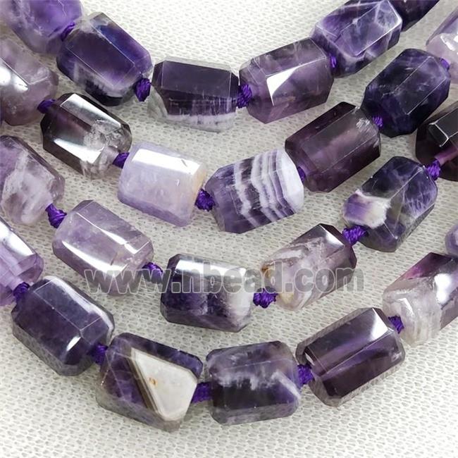 Purple Dogtooth Amethyst Column Beads Faceted