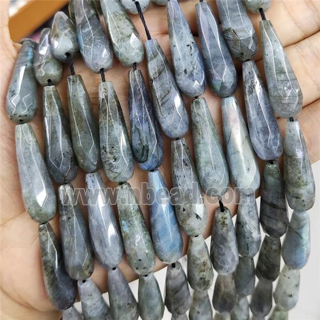 Natural Labradorite Beads Faceted Teardrop