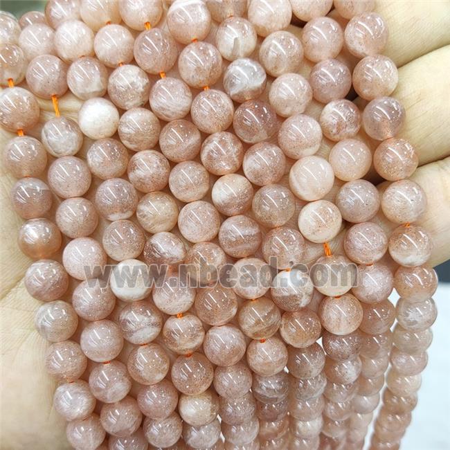 Gold Sunstone Beads Peach Smooth Round B-Grade