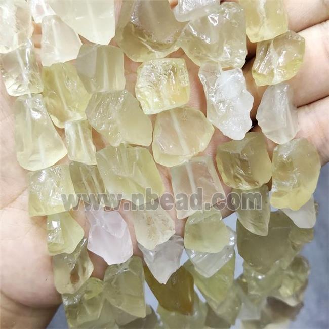 Natural Lemon Quartz Nugget Beads Freeform