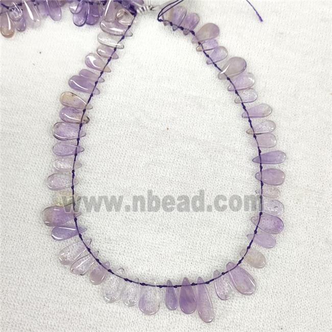 Ametrine Teardrop Beads Purple Graduated Topdrilled