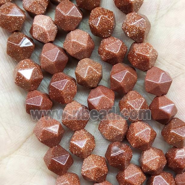 Gold Sandstone Beads Cut Round