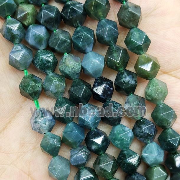 Green Moss Agate Beads Round Cut