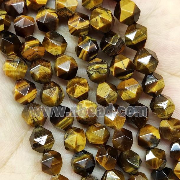 Tiger Eye Stone Beads StarCut Round