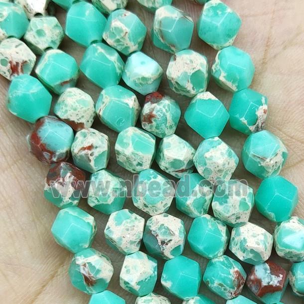 Synthetic Snakeskin Jasper Beads Green Starcut Round