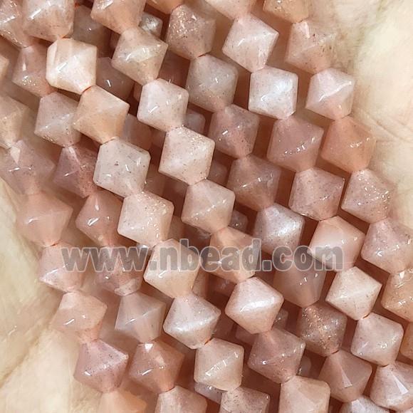 Peach Sunstone Bicone Beads