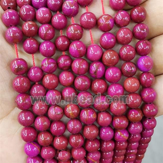 Hotpink Jasper Beads Smooth Round Dye