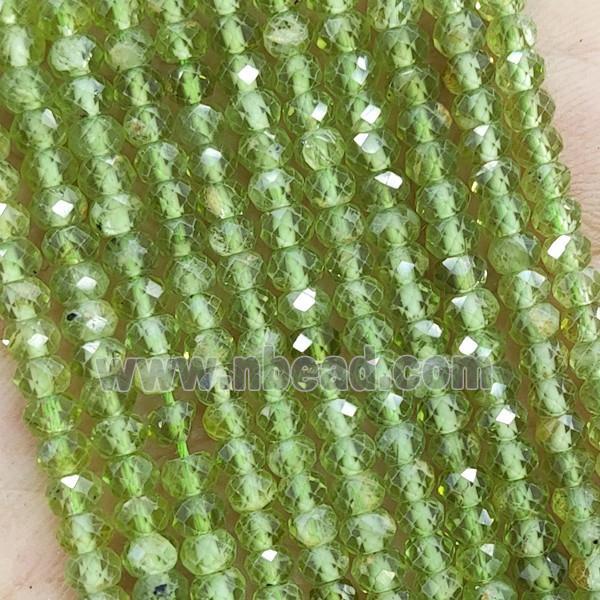 Natural Peridot Beads Green Faceted Rondelle