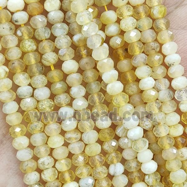 Natural Yellow Opal Beads Faceted Rondelle