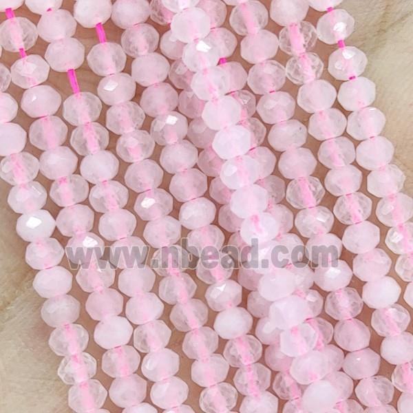 Pink Rose Quartz Beads Faceted Rondelle