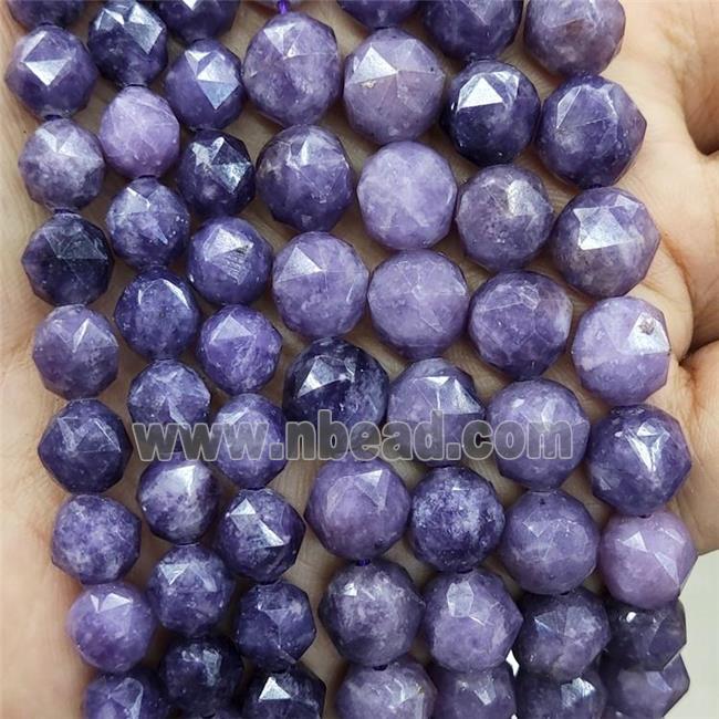 Purple Lepidolite Beads Cut Round