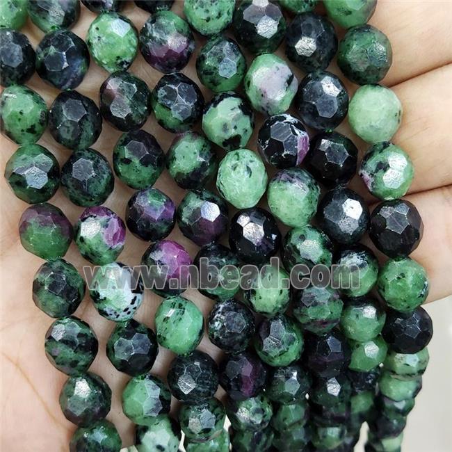 Natural Ruby Zoisite Beads Faceted Round