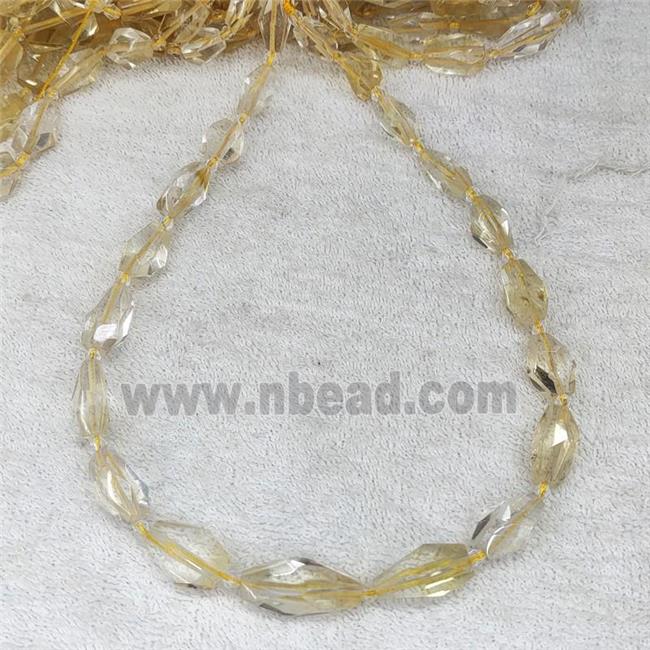 Lemon Quartz Nugget Beads Graduated Faceted Freeform