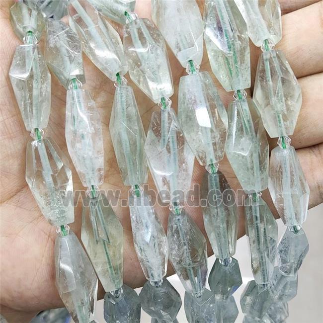 Natural Green Quartz Nugget Beads Graduated Faceted Freeform