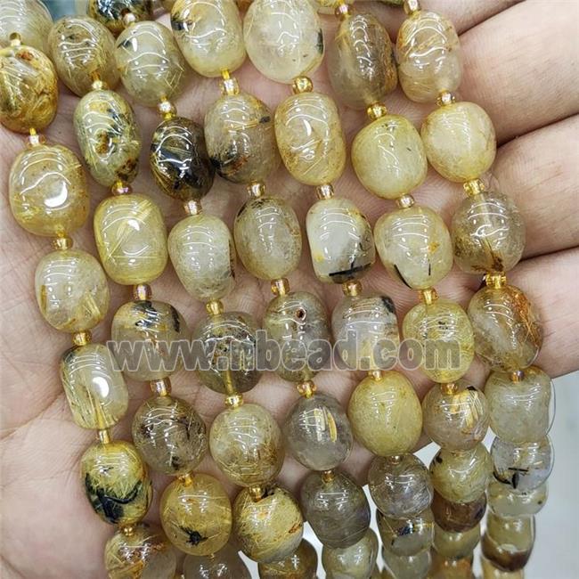 Natural Gold Rutilated Quartz Beads Freeform